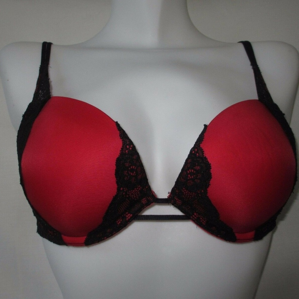 BRA VICTORIA`S SECRET VERY SEXY 34 C RED BLACK LACE